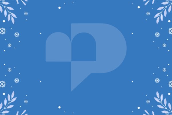Logo Pimms Médiation hiver sur fond bleu